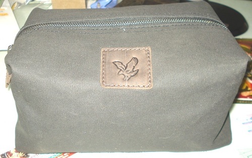 Canvas shaving bag