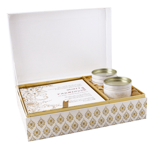 Hot Stamping Metalic Paper Wedding Card Box