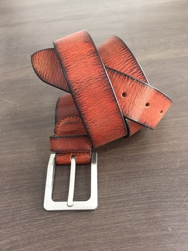 Brown Leather Designer Belt Gender: Men