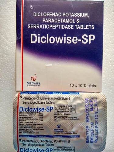 Tablet Diclofenac, Paracetamol And Serratiopeptid