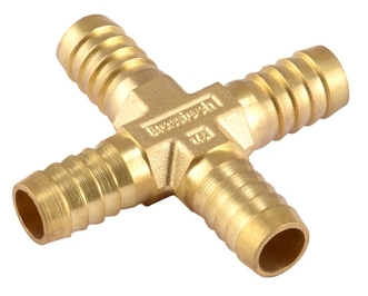 Brass Cross Joint Nipple For Hose Fittings