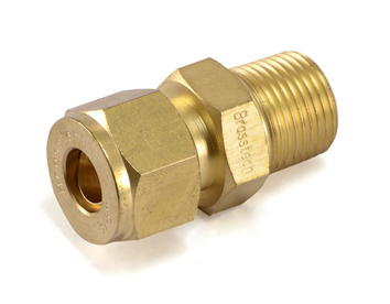 Brass Olive Male Connector Assembly - Brass, 6-12mm, Polished | ISO 9001, Secure Connection, Reliable Sealing