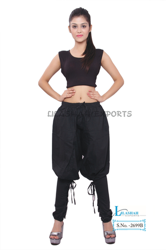 Mix Color Cotton Women Solid Black Polo Trouser