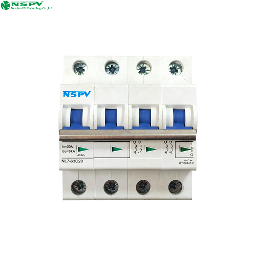 Nspv Dc Miniature Circuit Breaker 1P 2P 3P 4P High Breaking Capacity Mcb Circuit Breaker - Color: White