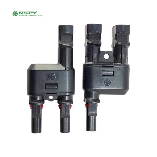 Pv4.0 Solar Branch Connectors 1000Vdc 30A Ip67 Waterproof Mc 4 T Branch Connectors - Color: Black
