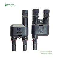 Pv4 DC Solar Branch Connector 1000V 2F to 1M and 2M to 1F Solar T Branch Connector