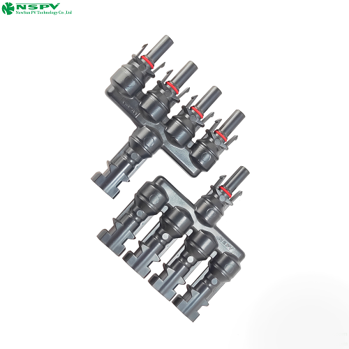 Ip67 Waterproof Solar Splitter 4 To 1 Solar T Branch Connectors 1000Vdc 30A - Color: Black