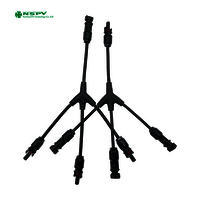 Nspv 3 In 1 Solar Cable Harness Pv Cable Assembly With Solar Panel Parallel Connectors Solar Wiring Harness - Color: Black