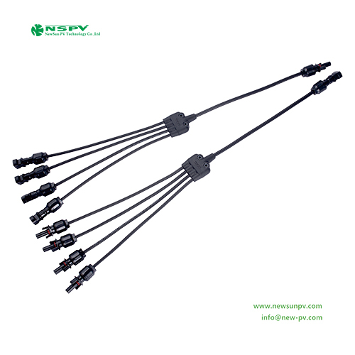 NSPV PV Cable assembly 4 In 1 Solar Panel Y Type Branch Connectors Solar Wiring Harness