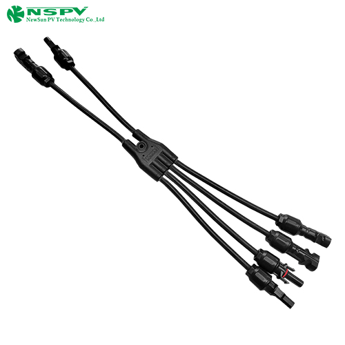 Pv 4 To 2 Solar Y Connectors Solar Wiring Harness Solar Panel Parallel Connectors - Color: Black