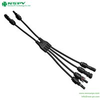 4 In 2 y connector solar panel branch connector
