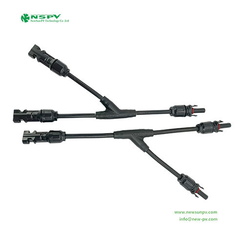 Black 2 In 1 Solar Y Connector Solar Cable Harness Mc4 Y Branch