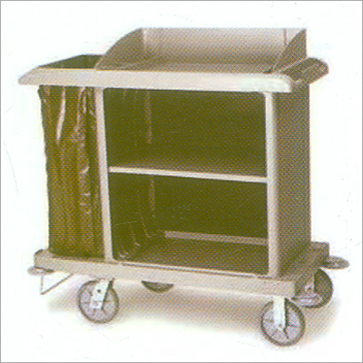 House Keeping Trolley - Steel, 36x20x34 Inches, Beige | Durable, Spacious, Maneuverable, Lightweight, Easy Cleaning, Organized Storage