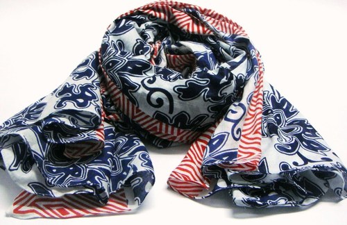 Cotton Tie Dye Scarf - 100x200cm Blue Cotton, Soft Durable Fabric, Stylish Versatile Accessory