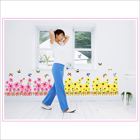 Molessi Decals Pink Sun Flowers & Butterfly Garden