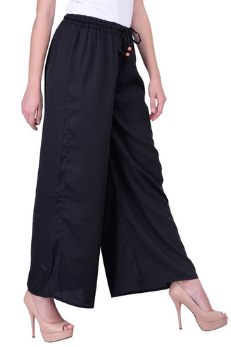 Mix Color Women Plain Black Women Palazzo Trouser