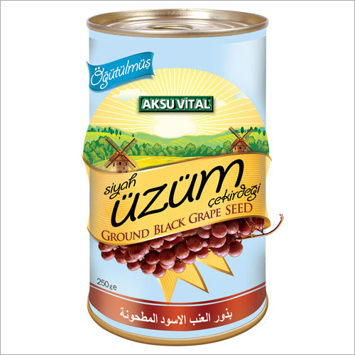 Aksuvital Ground Grape Seeds - Metal Can, 250g | Dark Red, Rich Antioxidants, Versatile Uses, Long Shelf Life