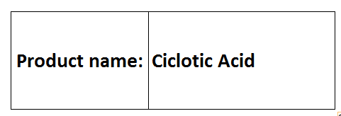 Ciclotic Acid - White Crystalline Powder 99% Purity 140-142 Â°C Melting Point Long Acting Ester Prodrug