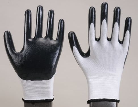 Coated Hand Gloves - Nitrile Coated Medium Grey, CE Certified, Grip Enhancement, Durable Protection