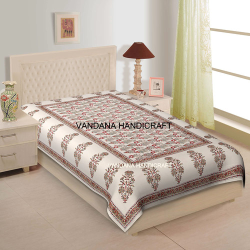 100% Cotton Hand Block Printed Bedsheet