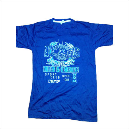 Round Collar Men's Printed T-Shirt