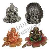White Metal Ganesha Idols