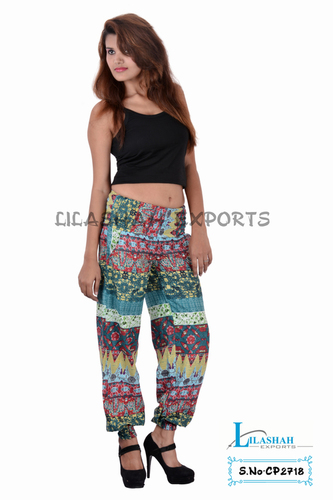 Woven Cotton Printed C.Green Color Trouser