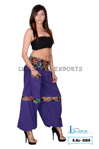 Cotton Lightweight Ethnic Harem Pants - Free Size, Assorted Colors | Breathable, Comfortable, Anti-Wrinkle, Double Pockets