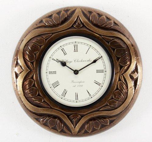 Hand Carved Brass Fitted Wall Clocks