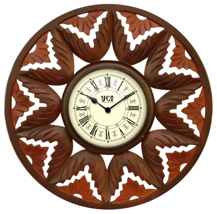 Hand Carved Wooden Wall Clocks