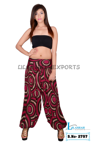 Mix Color Cotton Formal Print Women Pink Casual Wear Trouser