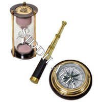 Brass Telescope And Compass