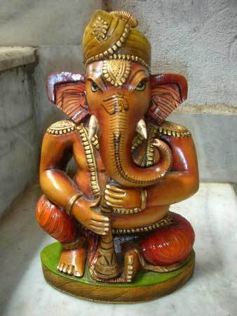 Handcarved Wooden Ganesha