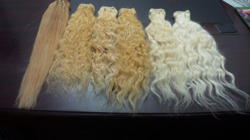 Weft blonde hair