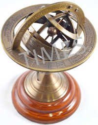 Antique Metal Globe - Brass With Chrome Finish, 10-15cm Diameter, 15-20cm Height | Handcrafted Decorative Gift For Display And Gifting