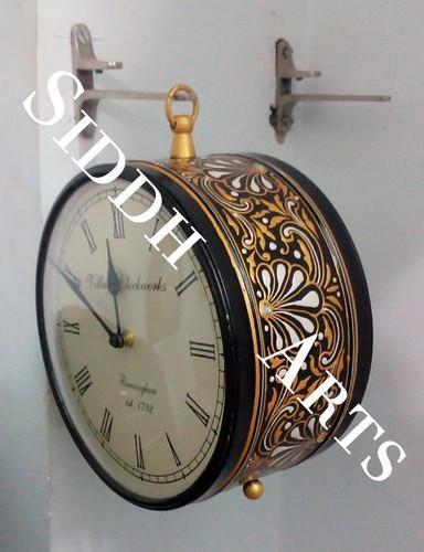 Hand Painted Multicolored Antique Station Clock & Printed Wall Clocks