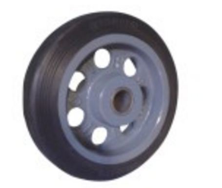 Bounded Rubber Tyre Wheels - Sintered Iron Bush, NRB & BB Bearing, 77 x 32 mm, Load Capacity 80 Kg, Max Temp 50°C, New Equipment Type