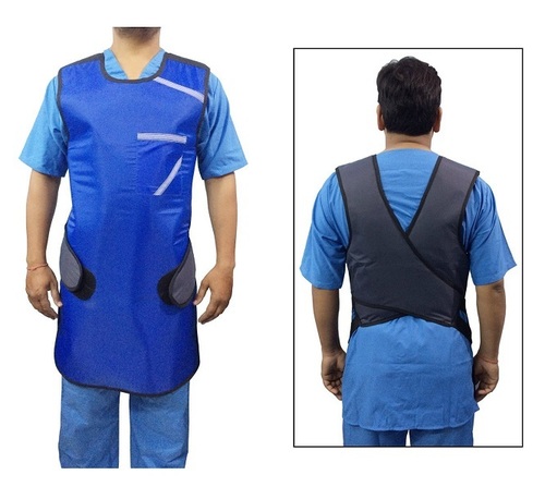X Ray Lead Apron - Lead 0.50mm, Adjustable Size, Blue | Velcro Fastener, Radiation Protection, Comfort, Mobility, 2 Pockets