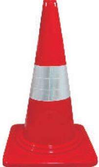 Traffic Cone - PVC, 750mm Height, 385mm Square Base, Red, 6 Inch Sleeves | High Visibility, Durable, Easy Setup, Traffic Control