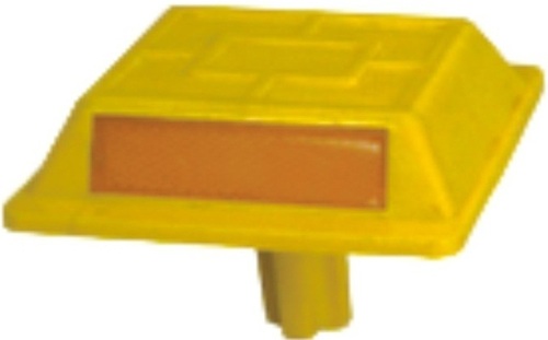 Road Stud - Plastic 100x100x50 mm, Yellow | Reflectors Both Sides, Maximum Load, Durable, High Visibility