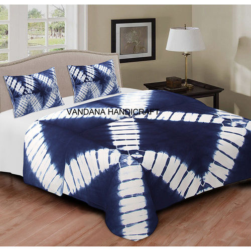 Indigo Blue Tie Dye Bed Sheet Set Twin Full Queen King