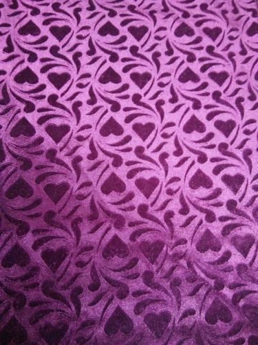 Purple Embroidered Velvet Fabric