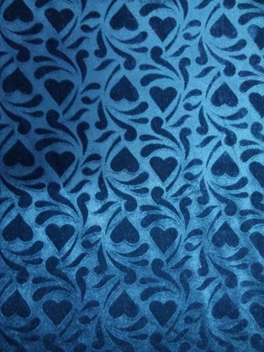 Blue Printed Velvet Fabric