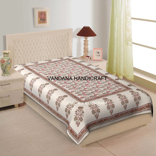 Multi Block Print Cotton Bed Sheet