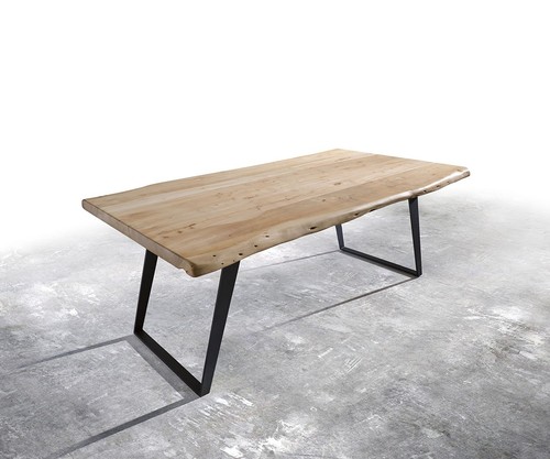 Metal Industrial Live Edge Dining Table