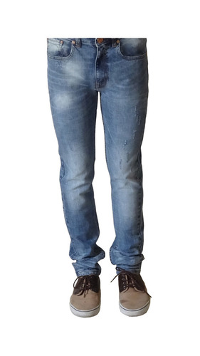 Navy Blue Cotton Denim Jeans - Mid-Rise 5-Pocket Design, Light Wash & Whiskering Effect, Non-Toxic & Washable