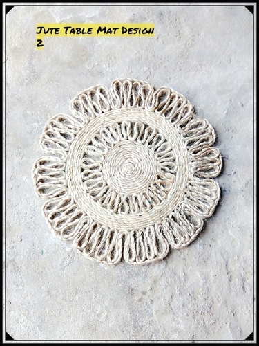 Jute Table Mat - Handmade, Sizes 8"/10"/12" | Customized Size, Modern Pattern, Durable Jute Material