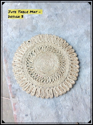 Jute Table Mat - Hand Knitted Modern Design | Customized Aesthetic for Vases & Lamps Perfect for Seating & Decor