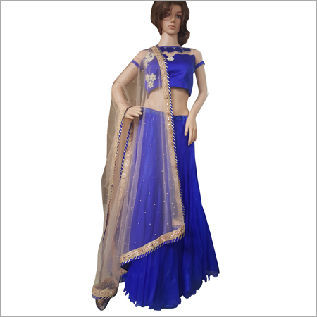 Designer Net Lehenga - Silk Fabric, Sizes S-M-L | Elegant Long Lasting Shine, Intricate Lace Patterns, Quick Dry & Washable