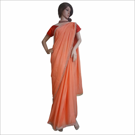 Orange Designer Handwork Saree